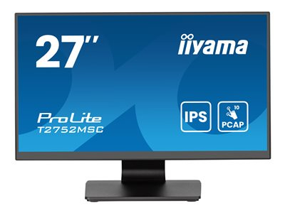 iiyama ProLite T2752MSC-B1AG - Écran LED - 27" - écran tactile - 1920 x 1080 Full HD (1080p) @ 60 Hz - IPS - 400 cd/m² - 1000:1 - 5 ms - HDMI, DisplayPort - haut-parleurs - noir, mat