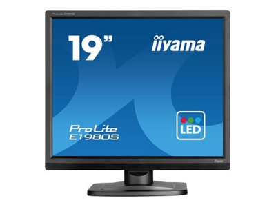 iiyama ProLite E1980S-B1 - Écran LED - 19" - 1280 x 1024 @ 75 Hz - TN - 250 cd/m² - 1000:1 - 3 ms - HDMI, DisplayPort - haut-parleurs - noir mat