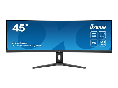 iiyama ProLite XCB4594DQSN-B1 - Écran LED - incurvé - 44.5" - 5120 x 1440 Dual Quad HD @ 165 Hz - VA - 450 cd/m² - 3000:1 - 0.8 ms - 2xHDMI, DisplayPort, USB-C - haut-parleurs - noir, mat