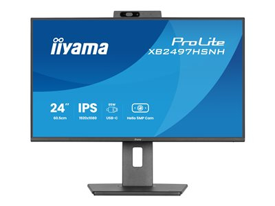 iiyama ProLite XB2497HSNH-B1 - Écran LED - 24" (23.8" visualisable) - 1920 x 1080 Full HD (1080p) @ 100 Hz - IPS - 350 cd/m² - 1500:1 - 1 ms - HDMI, DisplayPort, USB-C - haut-parleurs - noir, mat