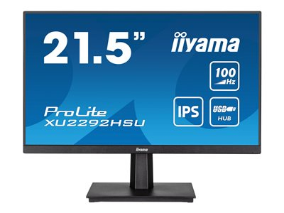 iiyama ProLite XU2292HSU-B6 - Écran LED - 22" (21.5" visualisable) - 1920 x 1080 Full HD (1080p) @ 100 Hz - IPS - 250 cd/m² - 1000:1 - 0.4 ms - HDMI, DisplayPort - haut-parleurs - noir mat