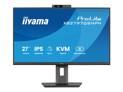 iiyama ProLite XB2797QSNPH-B1 - Écran LED - 27" - 2560 x 1440 QHD @ 75 Hz - IPS - 350 cd/m² - 1000:1 - 1 ms - HDMI, DisplayPort, USB-C - haut-parleurs - noir, mat