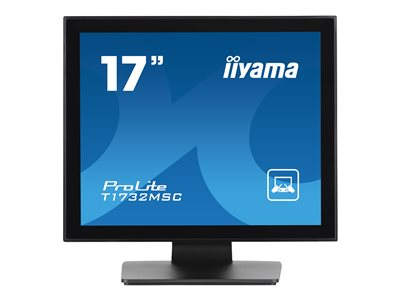 iiyama ProLite T1732MSC-B1SAG - Écran LED - 17" - écran tactile - 1280 x 1024 @ 75 Hz - TN - 250 cd/m² - 1000:1 - 5 ms - HDMI, VGA, DisplayPort - haut-parleurs - noir, finition matte