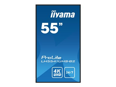 iiyama ProLite LH5541UHS-B2 - Classe de diagonale 55" (54.6" visualisable) écran LCD rétro-éclairé par LED - signalisation numérique - 4K UHD (2160p) 3840 x 2160 - noir, brillant