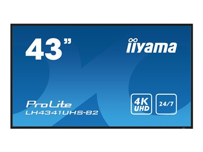 iiyama ProLite LH4341UHS-B2 - Classe de diagonale 43" (42.5" visualisable) écran LCD rétro-éclairé par LED - signalisation numérique - 4K UHD (2160p) 3840 x 2160 - noir, brillant