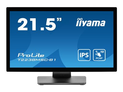 iiyama ProLite T2238MSC-B1 - Écran LED - 21.5" - écran tactile - 1920 x 1080 Full HD (1080p) - IPS - 600 cd/m² - 1000:1 - 5 ms - HDMI, DisplayPort - haut-parleurs - noir mat