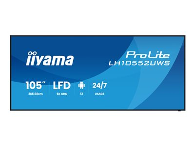 iiyama ProLite LH10552UWS-B1AG - Classe de diagonale 105" (104.6" visualisable) écran plat LCD - signalisation numérique - avec lecteur multimédia SoC intégré - Android - 5K UHD (2160p) 5120 x 2160 - noir