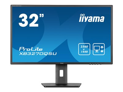 iiyama ProLite XB3270QSU-B1 - Écran LED - 32" (31.5" visualisable) - 2560 x 1440 WQHD @ 100 Hz - IPS - 250 cd/m² - 1200:1 - 3 ms - HDMI, DisplayPort - haut-parleurs - noir mat
