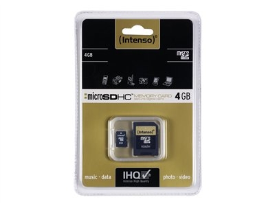 Intenso - Carte mémoire flash (adaptateur microSDHC - SD inclus(e)) - 4 Go - micro SDHC