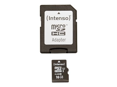 Intenso Premium - Carte mémoire flash (adaptateur microSDHC - SD inclus(e)) - 16 Go - UHS Class 1 / Class10 - microSDHC UHS-I