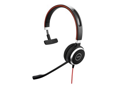 Jabra Evolve 40 MS mono - Micro-casque - sur-oreille - filaire - USB, jack 3,5mm - Certifié pour Skype for Business