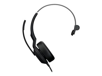 Jabra Evolve2 50 UC Mono - Micro-casque - sur-oreille - filaire - Suppresseur de bruit actif - USB-A - noir - certifié Zoom, Certifié pour Microsoft Teams, Cisco Webex Certified, Certifié Alcatel-Lucent, Certifié Unify, Certifié Google Meet, Certifié Amazon Chime