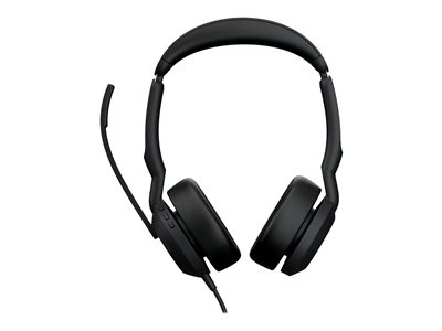 Jabra Evolve2 50 MS Stereo - Micro-casque - sur-oreille - filaire - Suppresseur de bruit actif - USB-A - noir - certifié Zoom, Certifié pour Microsoft Teams, Cisco Webex Certified, Certifié Alcatel-Lucent, Certifié Unify, Certifié Google Meet, Certifié Amazon Chime