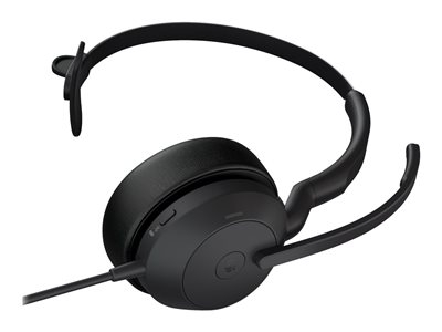 Jabra Evolve2 50 MS Mono - Micro-casque - sur-oreille - filaire - Suppresseur de bruit actif - USB-C - noir - certifié Zoom, Certifié pour Microsoft Teams, Cisco Webex Certified, Certifié Alcatel-Lucent, Certifié Unify, Certifié Google Meet, Certifié Amazon Chime