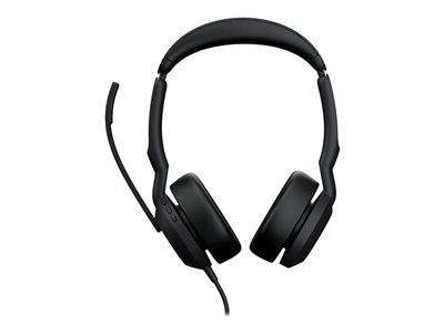 Jabra Evolve2 50 MS Stereo - Micro-casque - sur-oreille - filaire - Suppresseur de bruit actif - USB-C - noir - certifié Zoom, Certifié pour Microsoft Teams, Cisco Webex Certified, Certifié Alcatel-Lucent, Certifié Unify, Certifié Google Meet, Certifié Amazon Chime