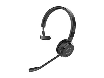 Jabra Evolve 65 TE Mono - Micro-casque - sur-oreille - Bluetooth - sans fil - USB-A via adaptateur Bluetooth - isolation acoustique - Certifié pour Microsoft Teams