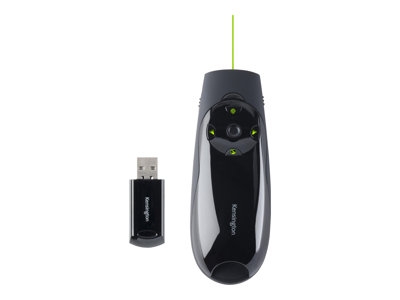 Kensington Presenter Expert Green Laser with Cursor Control - Télécommande de présentation - radio - noir