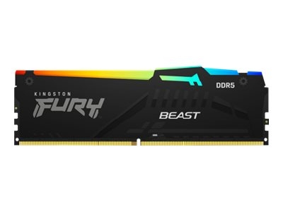 Kingston FURY Beast RGB - DDR5 - kit - 32 Go: 2 x 16 Go - DIMM 288 broches - 5600 MT/s / PC5-44800 - CL36 - 1.25 V - mémoire sans tampon - on-die ECC