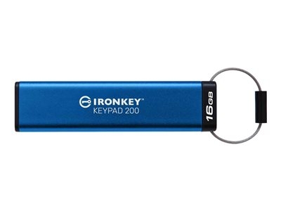 Kingston IronKey Keypad 200 - Clé USB - chiffré - FIPS 140-3 Level 3 - 16 Go - USB 3.2 Gen 1