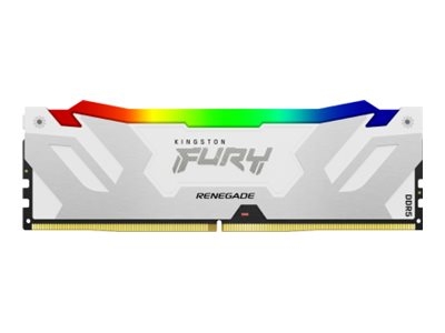 Kingston FURY Renegade RGB - DDR5 - module - 16 Go - DIMM 288 broches - 6400 MT/s / PC5-51200 - CL32 - 1.4 V - mémoire sans tampon - on-die ECC - blanc et argent