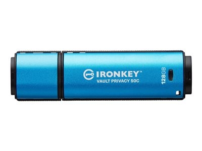 Kingston IronKey Vault Privacy 50 Series - Clé USB - chiffré - 128 Go - USB-C 3.2 Gen 1 - Conformité TAA