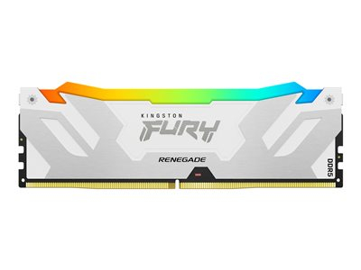 Kingston FURY Renegade RGB - DDR5 - module - 16 Go - DIMM 288 broches - 8000 MT/s / PC5-64000 - CL38 - 1.45 V - mémoire sans tampon - on-die ECC - blanc et argent