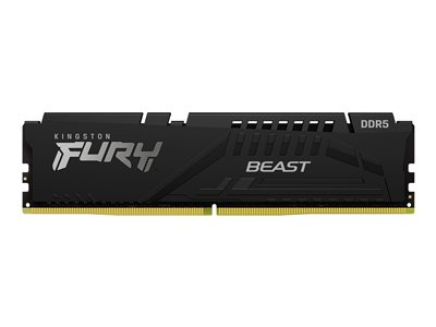 Kingston FURY Beast - DDR5 - module - 16 Go - DIMM 288 broches - 6400 MHz / PC5-51200 - CL32 - 1.4 V - mémoire sans tampon - on-die ECC - noir