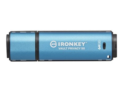 Kingston IronKey Vault Privacy 50 Series - Clé USB - chiffré - 64 Go - USB 3.2 Gen 1 - Conformité TAA