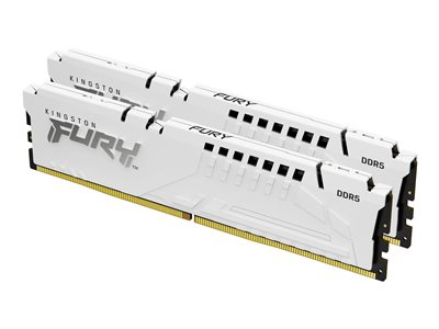 Kingston FURY Beast - DDR5 - kit - 64 Go: 2 x 32 Go - DIMM 288 broches - 6000 MHz / PC5-48000 - CL30 - 1.4 V - mémoire sans tampon - on-die ECC - blanc