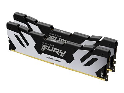 Kingston FURY Renegade - DDR5 - kit - 32 Go: 2 x 16 Go - DIMM 288 broches - 7600 MT/s / PC5-60800 - CL38 - 1.45 V - mémoire sans tampon - on-die ECC - argent/noir