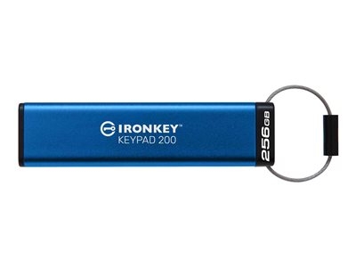 Kingston IronKey Keypad 200 - Clé USB - chiffré - FIPS 140-3 Level 3 - 256 Go - USB 3.2 Gen 1