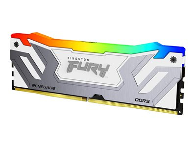 Kingston FURY Renegade RGB - DDR5 - module - 24 Go - DIMM 288 broches - 4200 MHz / PC5-67200 - CL40 - 1.45 V - mémoire sans tampon - on-die ECC - blanc et argent