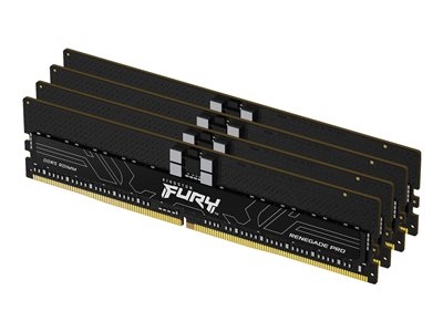 Kingston FURY Renegade Pro - DDR5 - kit - 64 Go: 4 x 16 Go - DIMM 288 broches - 5600 MT/s / PC5-44800 - CL36 - 1.25 V - mémoire enregistré - on-die ECC - noir