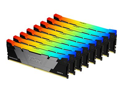Kingston FURY Renegade RGB - DDR4 - kit - 256 Go: 8 x 32 Go - DIMM 288 broches - 3200 MT/s / PC4-25600 - CL16 - 1.35 V - mémoire sans tampon - non ECC - noir