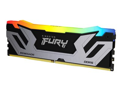 Kingston FURY Renegade RGB - DDR5 - module - 24 Go - DIMM 288 broches - 4200 MHz / PC5-67200 - CL40 - 1.45 V - mémoire sans tampon - on-die ECC - noir et argent