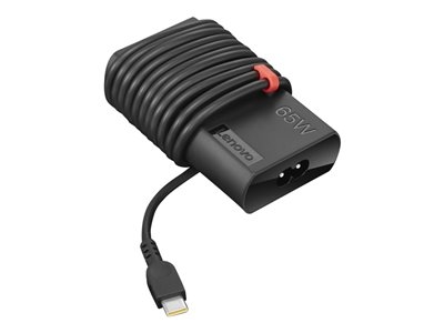 Lenovo ThinkPad 65W Slim AC Adapter (USB Type-C) - Adaptateur secteur - CA 90-265 V - 65 Watt - noir