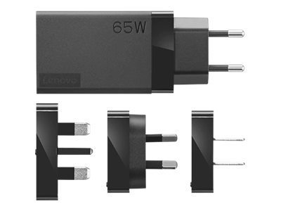 Lenovo 65W USB-C Travel Adapter - Adaptateur secteur - CA 100-240 V - 65 Watt - noir - pour Flex 7 14; IdeaPad 3 Chrome 14M836; ThinkPad E14 Gen 3; X1 Fold 16 Gen 1; Z13 Gen 1