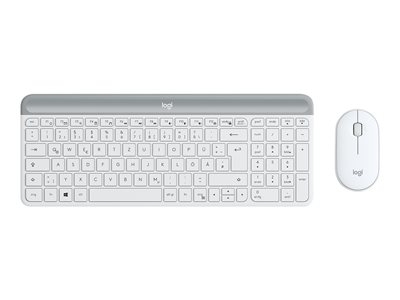 Logitech Slim Wireless Combo MK470 - Ensemble clavier et souris - sans fil - 2.4 GHz - QWERTZ - Allemand - blanc cassé