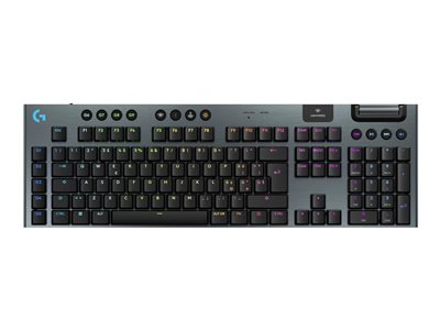 Logitech G915 X - Clavier - LIGHTSPEED - backlit - sans fil - 2.4 GHz, Bluetooth, USB - QWERTY - Italien - commutateur : GL Tactile - noir