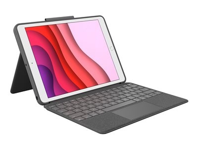 Logitech Combo Touch - Clavier et étui - avec trackpad - rétroéclairé - Apple Smart connector - QWERTY - R.-U. - graphite - pour Apple 10.2-inch iPad (7ème génération, 8ème génération, 9ème génération)