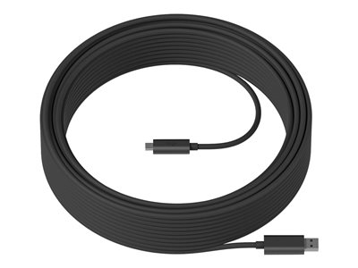 Logitech Strong - Câble USB - USB type A (M) pour USB-C (M) - USB 3.2 - 45 m - plenum, Active Optical Cable (AOC) - pour Tap pour les équipes Microsoft Large, Petites salles