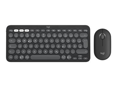 Logitech Pebble 2 Combo - Ensemble clavier et souris - sans fil - Bluetooth LE - QWERTZ - Allemand - graphite ton sur ton