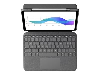 Logitech Folio Touch - Clavier et étui - avec trackpad - rétroéclairé - Apple Smart connector - QWERTZ - Allemand - gris oxford - pour Apple 10.9-inch iPad Air (4ème génération, 5ème génération)