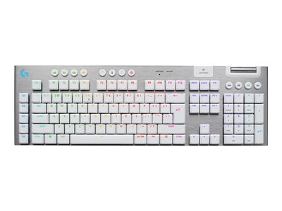 Logitech G915 X - Clavier - LIGHTSPEED - backlit - sans fil - Bluetooth 5.0, 2.4 GHz, USB - QWERTY - International US - commutateur : GL Tactile - blanc