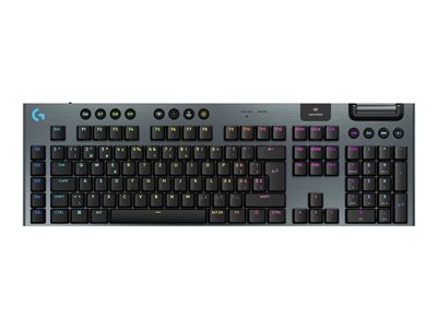 Logitech G915 X - Clavier - LIGHTSPEED - backlit - sans fil - 2.4 GHz, Bluetooth, USB - QWERTZ - Suisse - commutateur : GL Tactile - noir