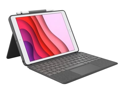 Logitech Combo Touch - Clavier et étui - avec trackpad - rétroéclairé - Apple Smart connector - QWERTY - Italien - gris oxford - pour Apple 10.9-inch iPad (10ème génération)