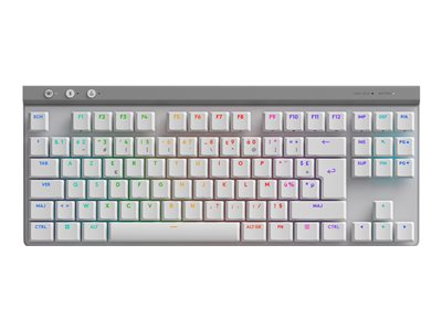Logitech G515 - Clavier - LIGHTSPEED - TKL - backlit - sans fil - 2.4 GHz, Bluetooth, USB - AZERTY - Français - commutateur : GL Tactile - blanc