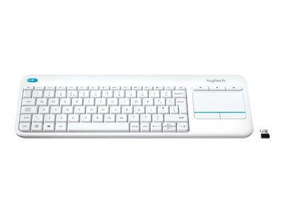 Clavier tactile sans fil Logitech K400 - Clavier - sans fil - 2.4 GHz - Espagnol - blanc