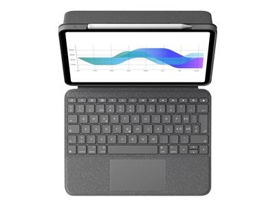 Logitech Folio Touch - Clavier et étui - avec trackpad - rétroéclairé - Apple Smart connector - QWERTZ - Suisse - gris oxford - pour Apple 10.9-inch iPad Air (4ème génération, 5ème génération)