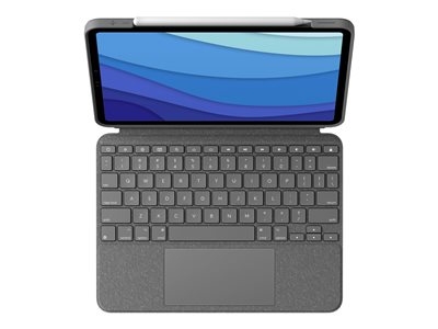 Logitech Combo Touch - Clavier et étui - avec trackpad - rétroéclairé - Apple Smart connector - AZERTY - Français - gris oxford - pour Apple 12.9-inch iPad Pro (5ème génération)